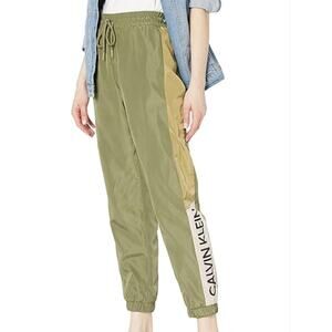 Calvin Klein Performance Pearlescent Nylon Track Pants Army Green L